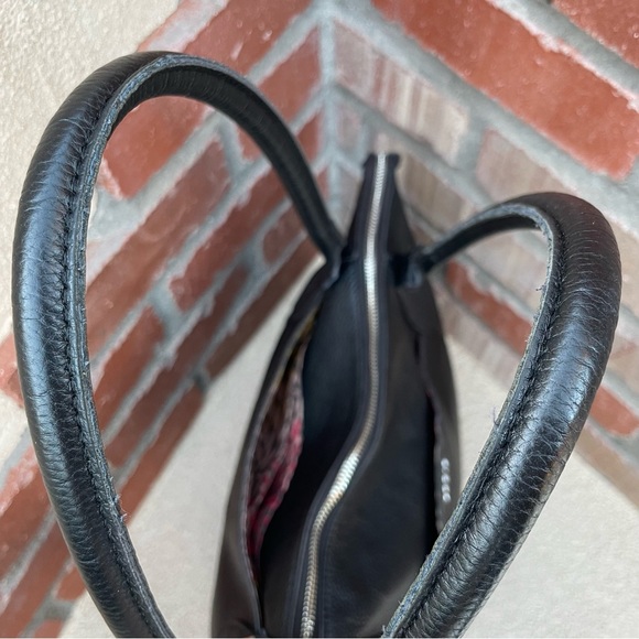 LODIS Siera Genuine Leather Luggage Travel Trolley Tote in Black w/Scarf - Picture 12 of 12